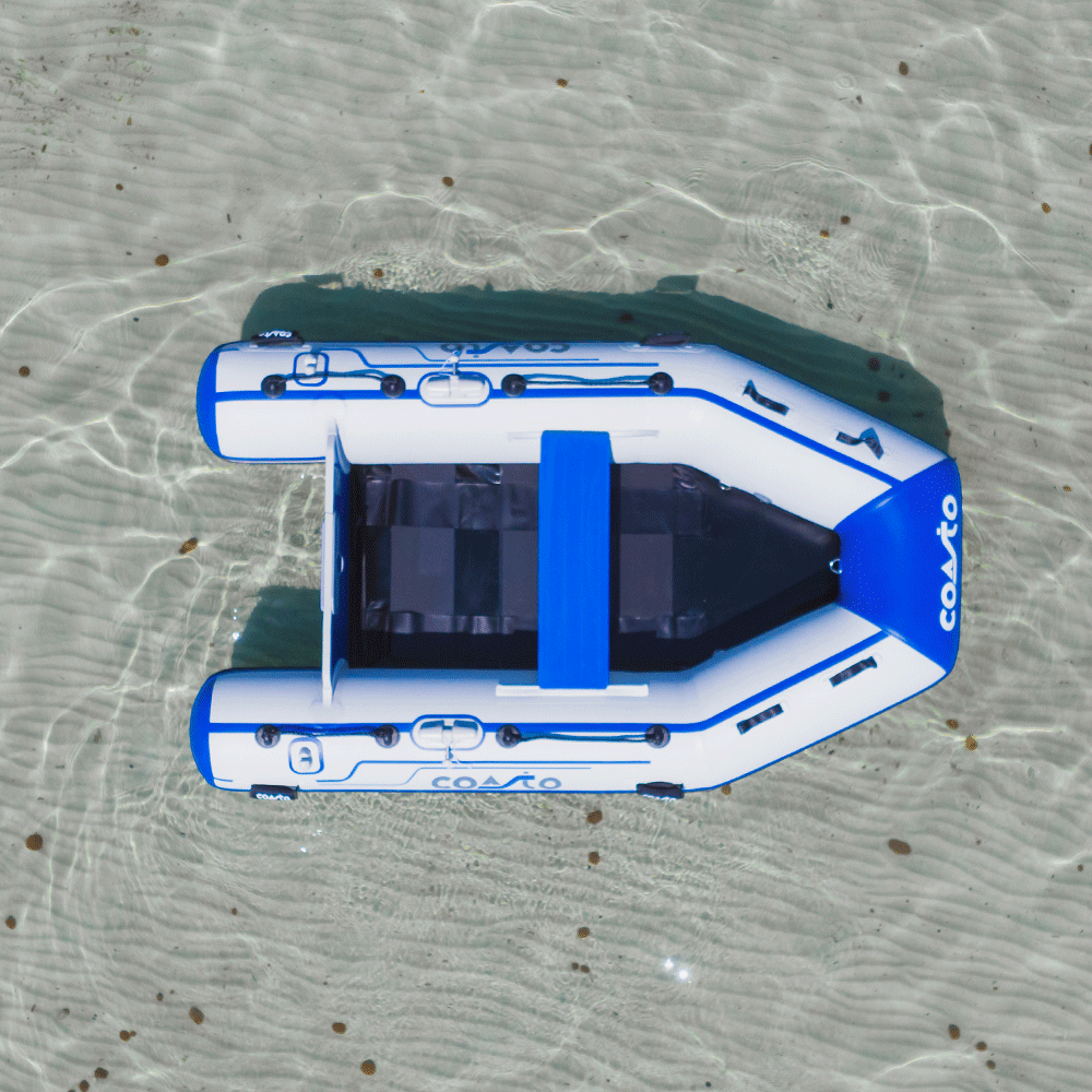 Bote insuflável SLAT com lâminas de carbono Branco/azul Coasto
