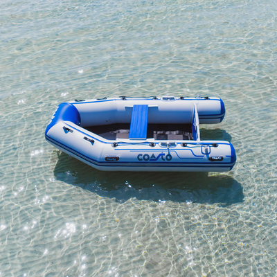 SLAT Inflatable Dinghy | White/Blue Coasto Dinghy with Carbon Fiber Slats